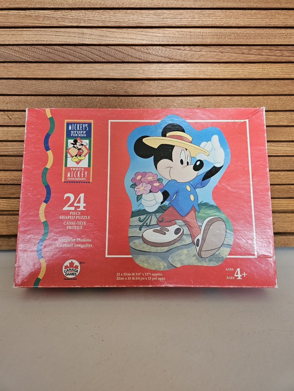 Vintage 1990s Mickey's Stuff For Kids 24 Piece Shape Puzzle